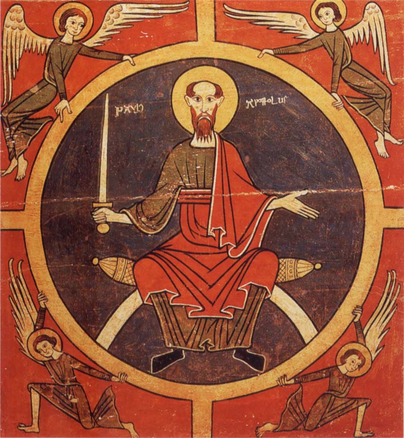 Hl. Paulus on the throne surrounds of angels